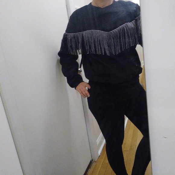 Faux Suede and Grommet Fringe Goth Rock Boho Shirt - Picture 3 of 4